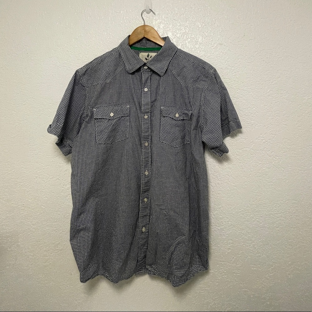 Mens Organics Short Sleeve Button Down Casual Shirt 100% Organic Cotton